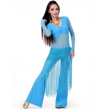 Brušný Tanec Kostým 3 Ks(Top+Pás Uterák+Nohavice) Brušný Tanec Oblečenie Bellydance 10 Farbách Oblečenie Pre Tanečné Indické Šaty