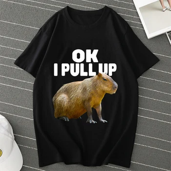 Capybara T Shirt pre Mužov Legrační Zvieratá Cartoon Letné Topy T-tričko Unisex Móda Harajuku Grafické Tees Anime Y2k Tričko Muž