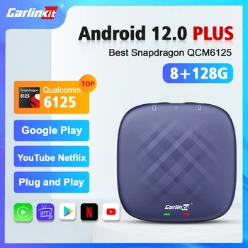 Carlinkit Ultra Android 12 Tv Box 8+128GB Netflix iptv YouTube QCM 8-Core 665 6125 Bezdrôtový CarPlay Android Auto 4G LTE GPS Hrať