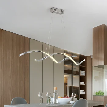 Chrome/Pozlátené Moderné led Luster pre jedáleň, kuchyňa, Izba Led luster 90-260V Dĺžka 90 cm/110 cm Moderný Luster