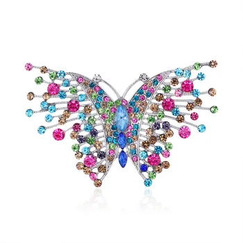 CINDY XIANG Farebné Drahokamu Motýľ Brošňa Pre Ženy, Jeseň, Zima Roztomilý Hmyzu Kabát Brošňa Kolíky Módne Svadobné Šperky