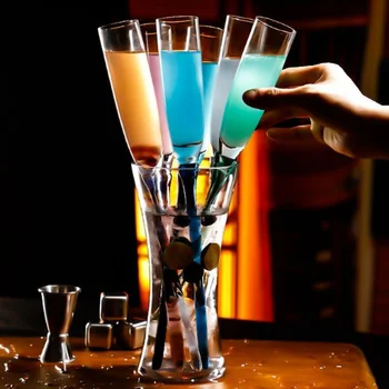 Cocktail Glass Beach Cup Tvorivé Farba Champagne Pohár Vína Nastaviť Bar Šumivé Víno Sklo Barware Nastaviť Transparentné, Farebné