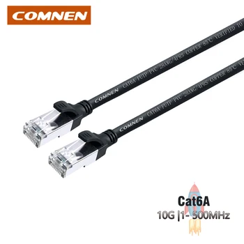COMNEN Flexibilný Tenký Ethernet Kábel Cat6A Patch Kábel 10Gbps 500 mhz Sieť RJ45 FTP Tenké Štít jumper Kompatibilné Cat6 pre Modem