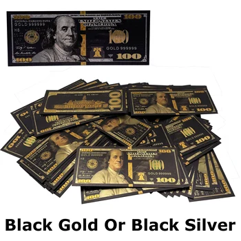 Cool Čierna Farba, Sto AMERICKÝCH Dolároch Zlatej Fólie Bankoviek Farebné 24k Zlata v AMERICKÝCH Dolároch Bankoviek za so suvenírmi a Zber Darček