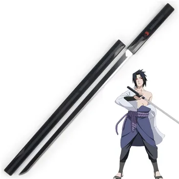 Cosplay Na Sasuke Katana Cool Style Black/White ZAOZHI Meč Zbraň Hranie Rolí Sasuke Dreva Zbraň 100 cm Model