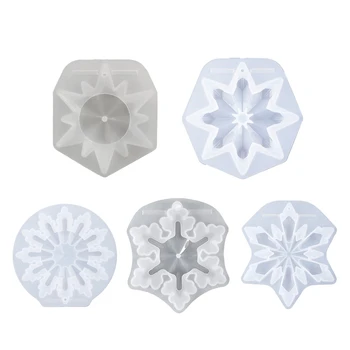 Crystal Epoxidové Živice Formy Vianočné Ozdoby Snowflake Prívesok Silikónové Formy