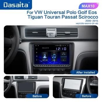 Dasaita 9 IPS Displej 2Din autorádia Android Vozidla Carplay pre VW GPS Polo Golf Eos Tiguan Seat leon Passat Auto Stereo TDA7850