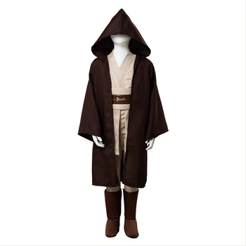 Dieťa Detí Star Jedi Knight Cosplay Kostým Obi Wan Kenobi Jednotné Vyhovovali Anakin Skywalker Župan S Kapucňou Plášť Oblečenie