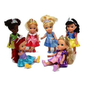 Disney Akcie Obrázok 15 cm Mini Bábika Princezná snehulienka Rapunzel Elsa Anna Hračky pre Dievčatá, Deti Hračky Popoluška