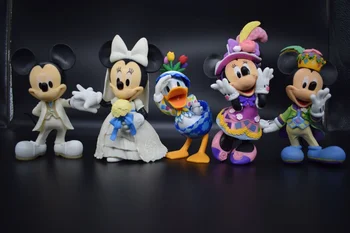 Disney Mickey Minnie, Donald Duck, Daisy svadobné šaty, Mickey Mouse anime obrázok hračka pre tortu svadobné dekorácie Vianočný Darček