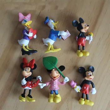Disney Mickey&Minnie Mouse Akčné Figúrky Bábiky Hračky Cartoon Mickey Minnie Goofy Psa PVC Cake Decoration Deti Vianočný Darček