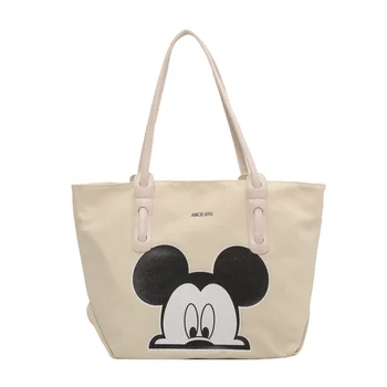 Disney Minnie Mouse Plátené Tašky Lady Tašky Veľká-Kapacita Kawaii Anime Prenosné Nákupní Taška Taška Cez Rameno Študent Trieda Taška