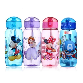 Disney Slamy Pohár Marvel Kapitán Mikey Minnie Mouse Sofia Childen Cartoon pitná Voda Cup Fľašu Chlapec Dievča Darček 450ML