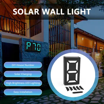 DIY LED Solárne Číslo Domu Doorplate Lampa Nepremokavé Solárne Lampy, Dvere, Dosky Vonkajšie Osvetlenie Vonkajšie Osvetlenie Čísla Domu