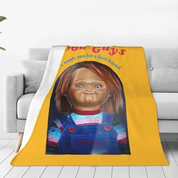 Dobrí Dieťaťa Hrať Fuzzy Prikrývky Cartoon Chucky Retro Filmy Úžasné Hodiť Prikrývky na gauč Rozkladací Gauč