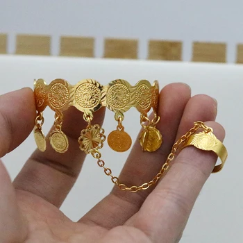 Dubaj Afriky Mince Bangles arabčina Indické Šperky Zlaté Prívesky pre Deti Medi Dieťa Náramky s Krúžkom