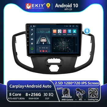 EKIY T8 8G 256G Na Ford Transit do roku 2015 - 2018 Auto Rádio Multimediálny Prehrávač Videa Navigácie GPS Android Auto Carplay Č. 2 Din DVD