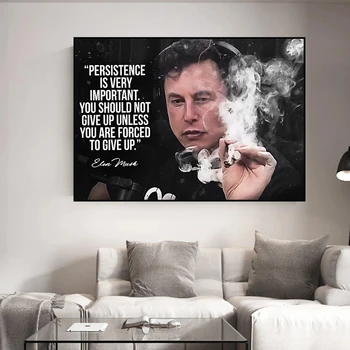 Elon Musk Plagát Inšpiratívne Citáty Obraz Na Svete Najbohatší Muž Plátno Umenie, Nástenné Maľby pre Domáce Kancelárie Miestnosti Dekorácie