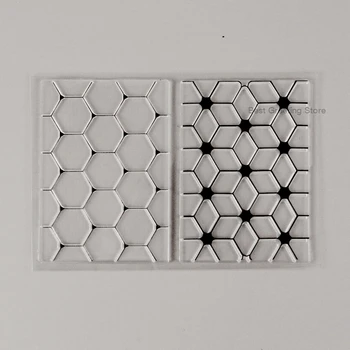 Eno Pozdrav Geometrické honeycomb pečiatky pozadí jasné známky scrapbooking cardmaking crafting pečiatok