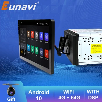 Eunavi 2 din 10.1 palcový DSP TDA7851 Univerzálny Android 10 Car Multimedia Rádio, prehrávač dva (2 din GPS dotykový displej Bluetooth, wifi, DVD Č.