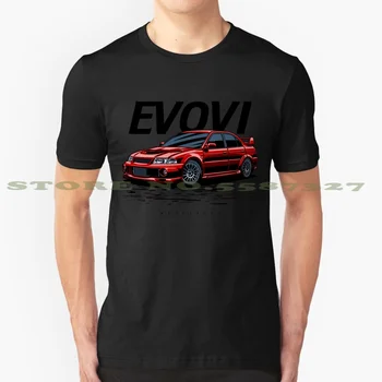 Evo Vi (Červená) Čierne Biele Tričko Pre Mužov, Ženy Mitsubishi Autá Automobilový Auto Japonsko Jdm Mitsubishi Lancer Evolution Vi Evo Vi