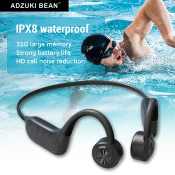 Fazuľa Adzuki Kostné Vedenie IPX8 Slúchadlá pre Plávanie Nepremokavé 32 GB, Bluetooth Kostné Vedenie Slúchadlá pre jazdu na Koni