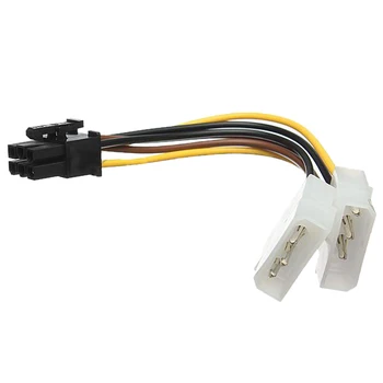 FFYY-Dual 4-Pin Molex IDE na 6 Pin PCI-E Graphic Card Kábel Napájacieho Konektora Adaptéra