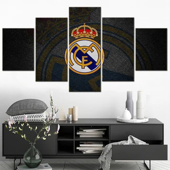 Futbalový Klub Madrid Logo Wall Art Plátno Nastaviť Modulárny Dom Dekorácie Plagát Moderné Plátno Obrázky pre Obývacia Izba Dekor Rám