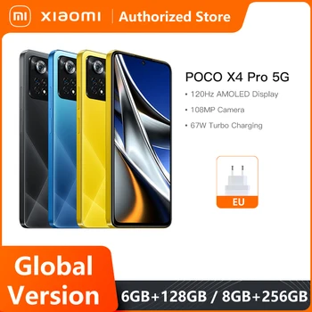 Globálna Verzia POCO X4 Pro 5G NFC Smartphone Telefón 6GB 128 GB 8 GB 256 GB 108MP Triple Fotoaparát 120Hz Amoled 67W Turbo Nabíjanie
