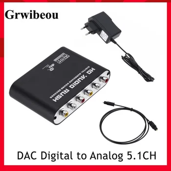 Grwibeou AC3 Audio Digitálneho na Analógový 5.1 Kanálový Stereo DAC Prevodník Optický SPDIF Koaxiálny AUX 3,5 mm 6 RCA Dekodér Zosilňovač