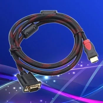 Hd 1080p Hdmi Samec Na 15-Kolíkový Konektor Vga Adaptér Converter Kábel Pre Hdtv 1,5 m