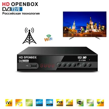 HDOPENBOX DVB-T2/C, TV Prijímač, TUNER DVB T2 Set-Top Box Dual USB zásuvky kovovým plášťom terestriálneho TV BOX ruskej Príručka