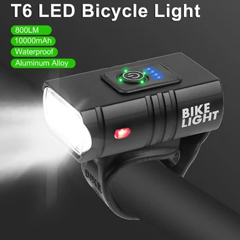 Horský Bicykel Predné Svetlo T6 LED 800LM 6 Režimov USB Nabíjateľné Nepremokavé Cyklistické Svetlometu Cyklistické Baterka Bike Príslušenstvo