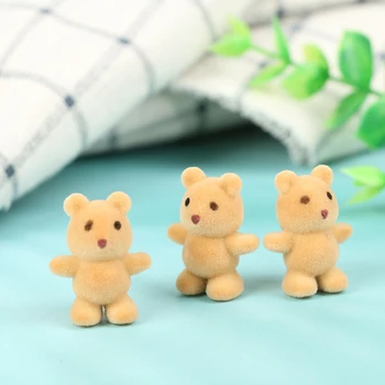 Hot Predaj 1pc 2,5 cm 1:12 domček pre bábiky Miniatúrne Medveď Animal Model Batoh Medveď Bábika Domáce Dekorácie