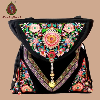 HOT PREDAJ Etnických vyšívané ženy tašky Vinobranie ručne perlové retiazky plátno veľké rameno cestovné tašky