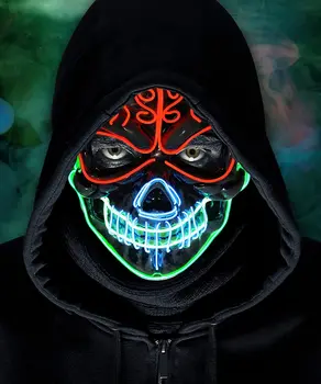 Hot Predaj LED Maska Žiariace Halloween Party Maska Rave Maska na Karneval, Kostým Party DJ Party Svetla Do Masky Anime Cosplay Rekvizity