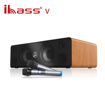 IBASS Drevené Prenosné Bluetooth Reproduktor Vysoký Výkon 110W USB, AUX Diaľkové HIFI Hudby Optického Vlákna Koaxiálny Bass Výstup Domov Karaoke