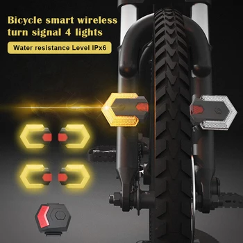 Inteligentný Bezdrôtový Bicykli Zase Signálne Svetlá Predné a Zadné LED Ukazovateľ Smeru Cyklistické Príslušenstvo USB Nabíjanie jazda na Bicykli
