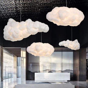 Iný Tvar Biele Oblaky Luster Svetlo Hodváb, Bavlna Cloud LED Pozastavenie Závesné Svietidlo pre Deti, miestnosť v materskej Škole