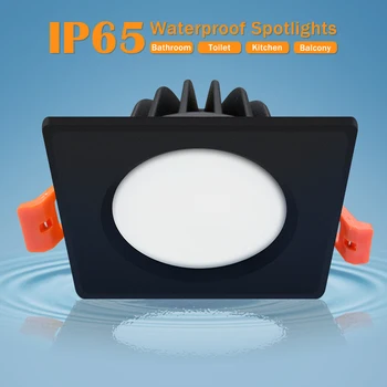 IP65 Led Stropné svietidlo Vodotesný Led Square/Kolo Dole Svetlo 7W 12W 15W AC110V 220V Led Spot Lampy, Krytý Kúpeľňa Spálňa