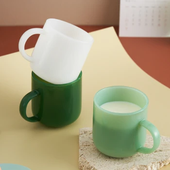 Jade Sklo Retro Cup Zelené Sklo Vysokej Borosilikátového Skla žiaruvzdorné Čajových Šálok Sklo Káva Hrnček Drinkware Dinking mlieko vody
