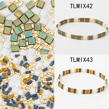 Japonsko Miyuki Tila Korálky Powwow Štýl Multicolor Korálky Pre Diy Šperky Maker Štvorcového Tvaru 5g/taška