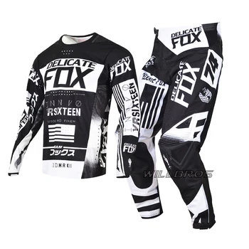 Jemná Fox Jersey Nohavice Combo Únie Motocross Výstroj Nastaviť Mens Dospelých na Koni Cyklistické Preteky Pantalones Off-road DH BMX ATV Enduro