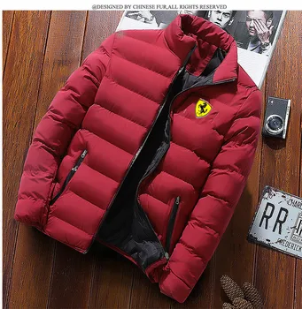Jeseň a zimu 2022 špeciálne Ferrari bunda nadol bunda značky mužov dojem, ležérne módne mäkké zips ležérny top