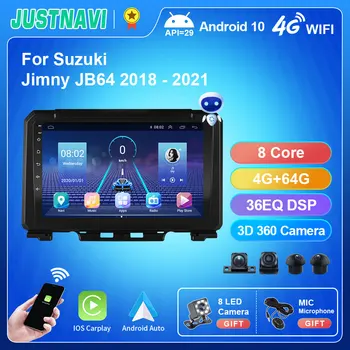 JUSTNAVI Android 10.0 4G Auto Rádio Multimediálny Prehrávač Pre Suzuki Jimny JB64 2018 - 2021 Android Auto Navigácia stereo GPS, DVD Č.
