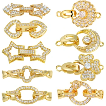 Juya 18K Zlatom Vyšívanie, Korálky Šperky, Takže Príslušenstvo Ručné Dekoratívne Konektor Upevnenia Perly Spony Dodávky