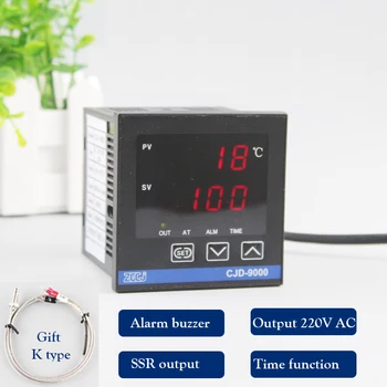 K typu Digitálny regulátor teploty CJ-9000 220VAC SSR výstup časovej funkcie -50 až 1372 stupeň Celzia