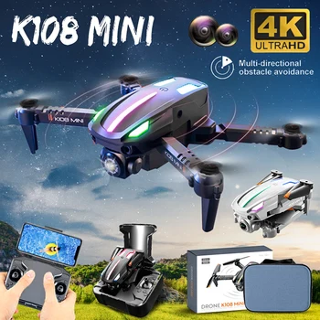 K108 Mini Drone 4K HD Kamera Tri-stranný Prekážkou Vyhýbanie Stanovená Výška Profesionálne Skladacie Quadcopter Chlapec na Hračky PK S128