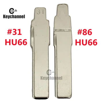 Keychannel 10PCS HU66 Kľúča Vozidla Čepeľ #31 #86 KD Tlačidlo Prázdna pre KEYDIY Xhorse VVDI Remote pre Golf MK7 Polo, Jetta Tiguan Duplikát