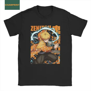 Kimetsu Č Yaiba Agatsuma Zenitsu T-Shirt pre Mužov Démon Vrah Anime Čistá Bavlna Tričká Krátky Rukáv T Košele Darček Oblečenie